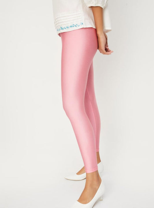 stylish silver shimmer ankle-fit leggings with shimmer dupatta