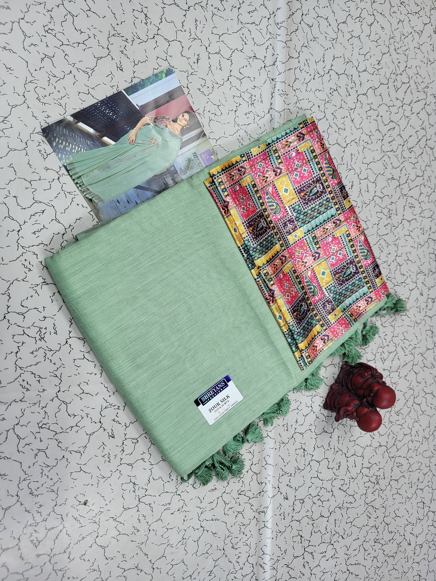 Elegant Plain linen  khadi With kalamkari blouse