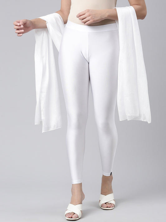 white shimmer Ankle-fit leggings pack of 1