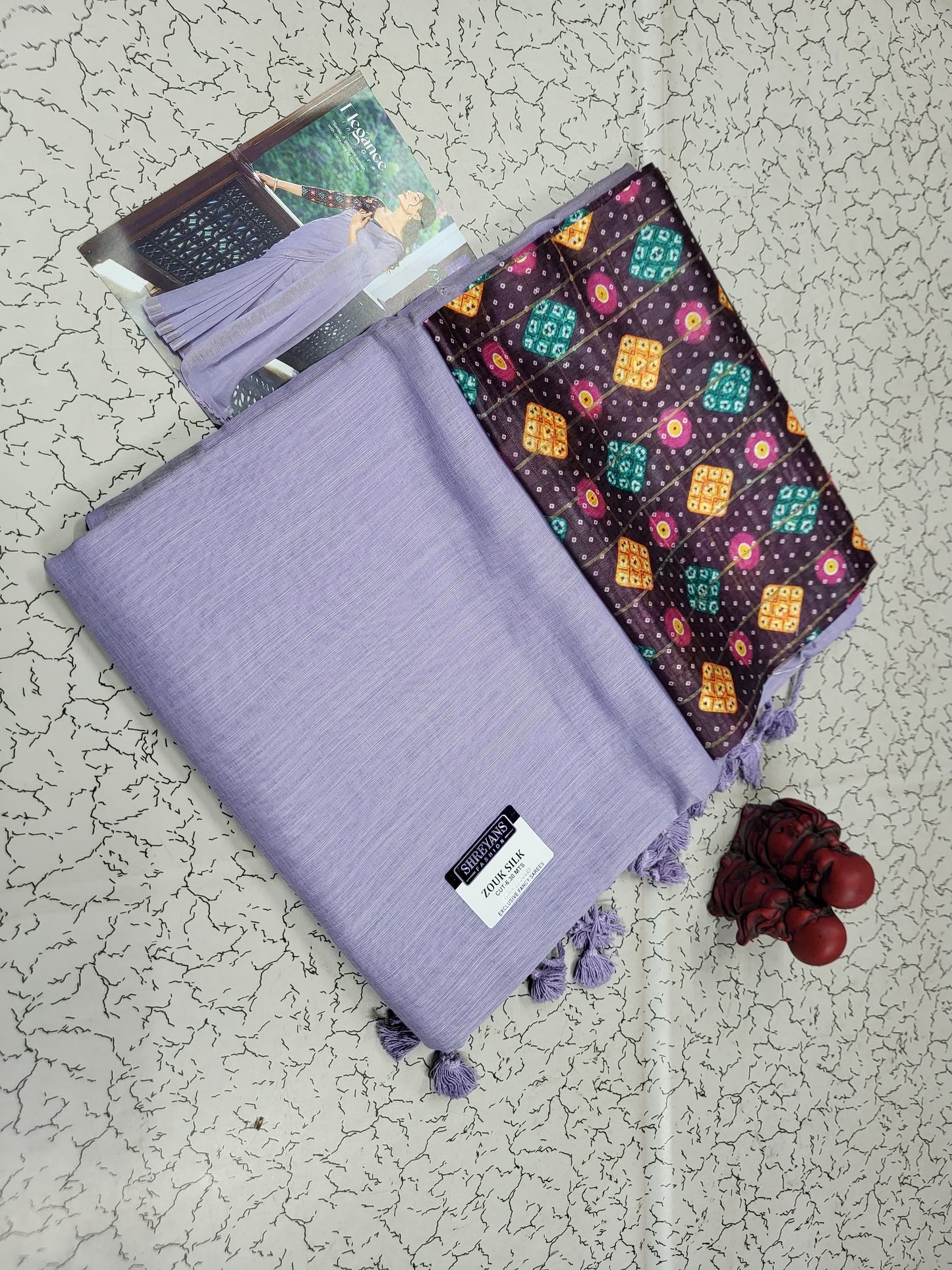 Elegant Plain linen  khadi With kalamkari blouse