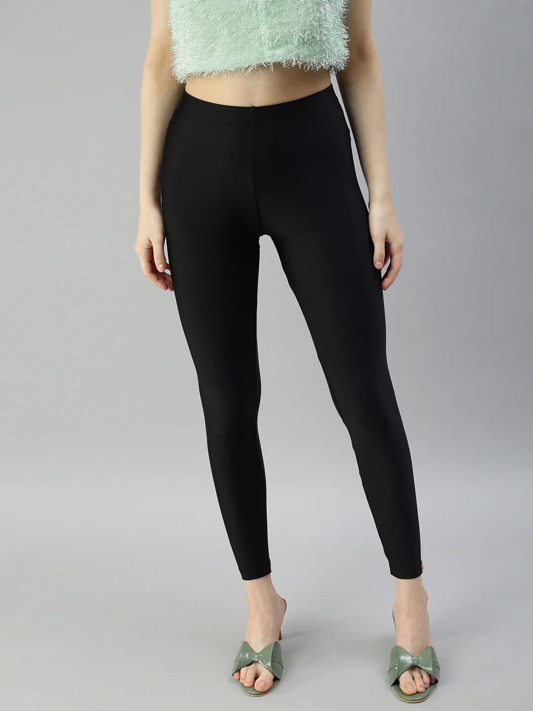 Black shimmer Ankle-fit leggings pack of 1