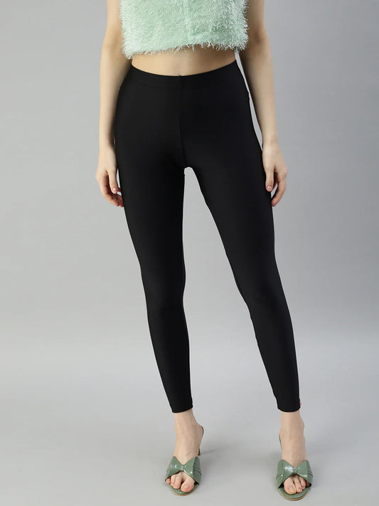 Black shimmer Ankle-fit leggings pack of 1