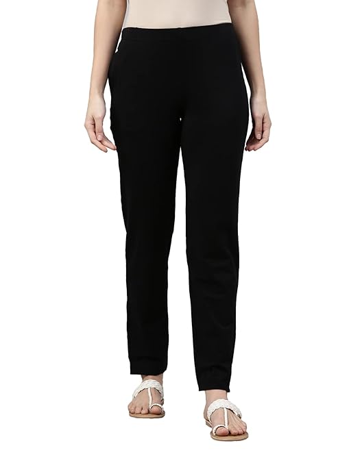 women's Kurti pants with one-side pocket Black
