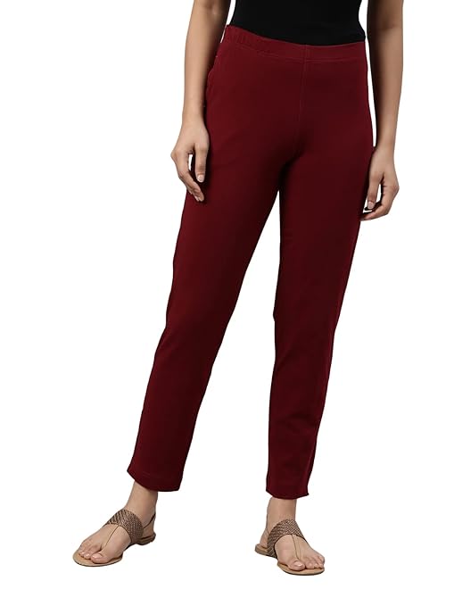 women's Kurti pants with one-side pocket maroon