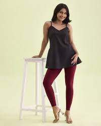 women's ankle-fit leggings maroon